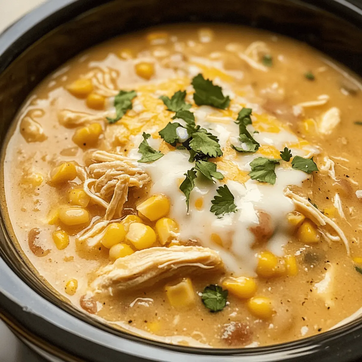 Chili blanc au poulet, maïs doux et Jack Pepper à la mijoteuse