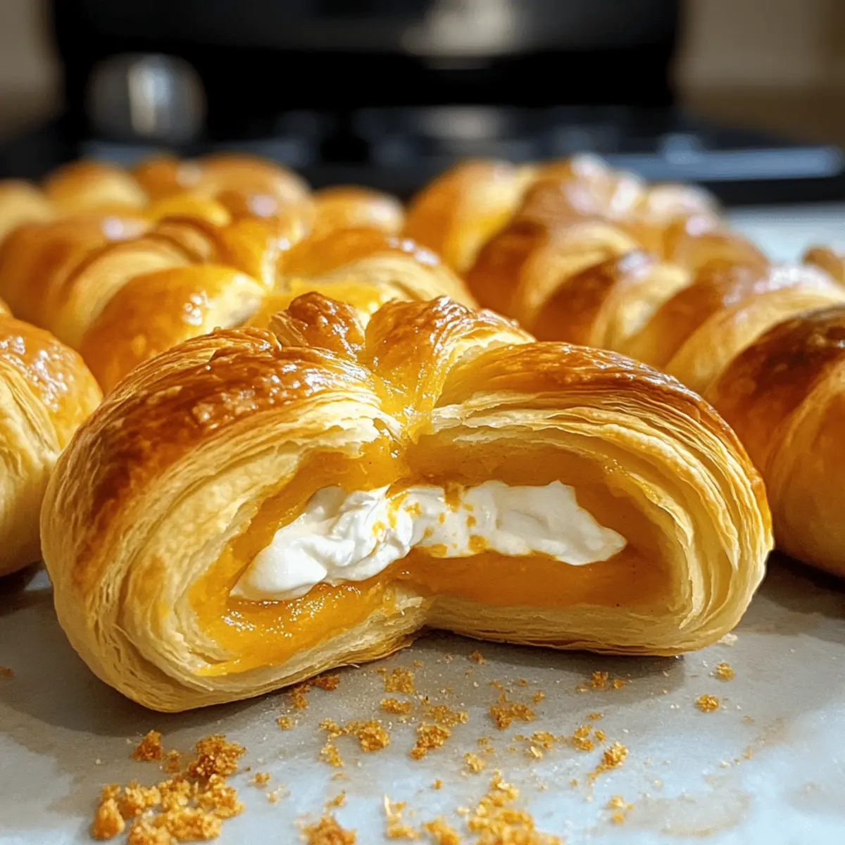 Croissants de citrouille au fromage à la crème